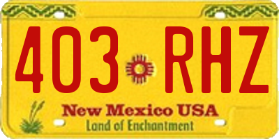 NM license plate 403RHZ