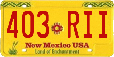 NM license plate 403RII