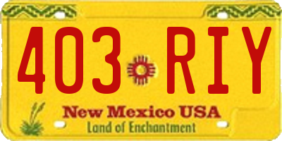 NM license plate 403RIY