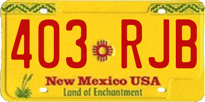 NM license plate 403RJB