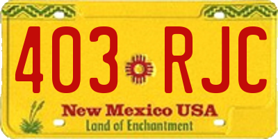 NM license plate 403RJC