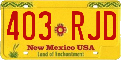 NM license plate 403RJD