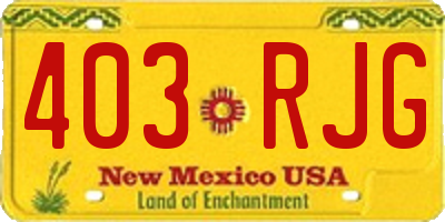 NM license plate 403RJG