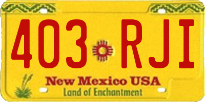 NM license plate 403RJI
