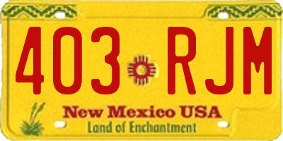 NM license plate 403RJM