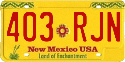 NM license plate 403RJN
