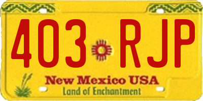 NM license plate 403RJP