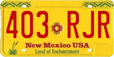 NM license plate 403RJR