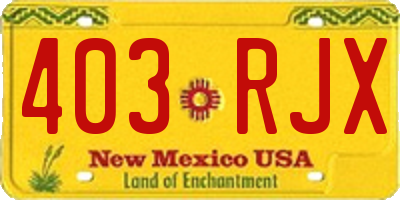 NM license plate 403RJX
