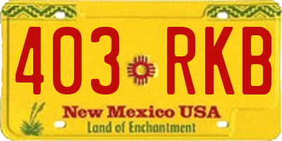 NM license plate 403RKB