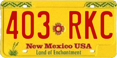 NM license plate 403RKC