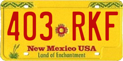 NM license plate 403RKF