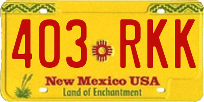 NM license plate 403RKK
