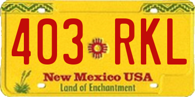 NM license plate 403RKL
