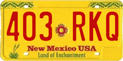 NM license plate 403RKQ