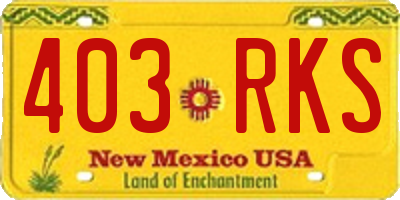 NM license plate 403RKS