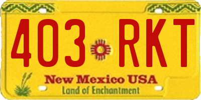 NM license plate 403RKT