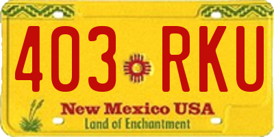 NM license plate 403RKU