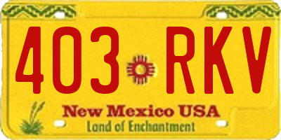 NM license plate 403RKV