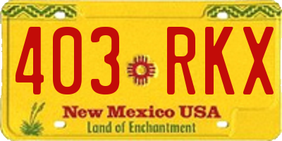 NM license plate 403RKX