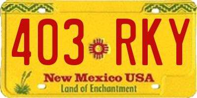 NM license plate 403RKY