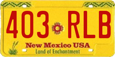 NM license plate 403RLB