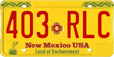 NM license plate 403RLC