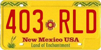 NM license plate 403RLD