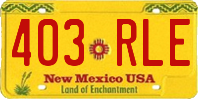 NM license plate 403RLE