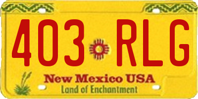 NM license plate 403RLG