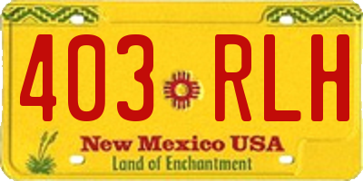 NM license plate 403RLH