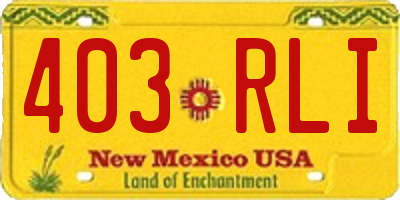 NM license plate 403RLI
