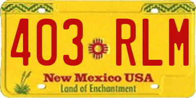 NM license plate 403RLM
