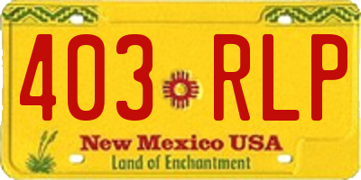 NM license plate 403RLP