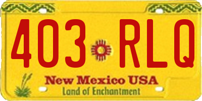NM license plate 403RLQ