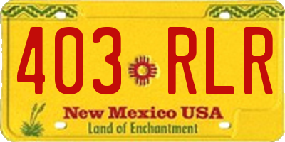 NM license plate 403RLR