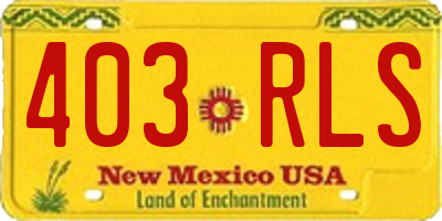 NM license plate 403RLS