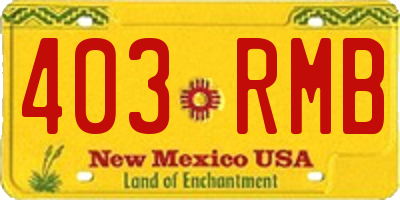 NM license plate 403RMB