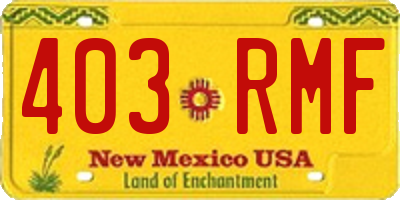 NM license plate 403RMF