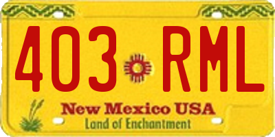 NM license plate 403RML