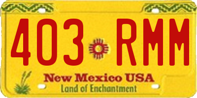 NM license plate 403RMM