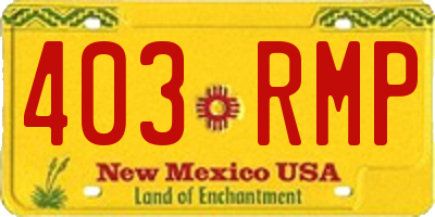 NM license plate 403RMP