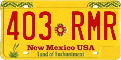 NM license plate 403RMR