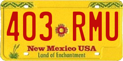 NM license plate 403RMU