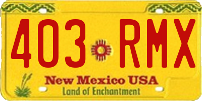 NM license plate 403RMX