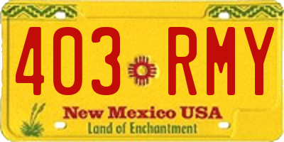 NM license plate 403RMY