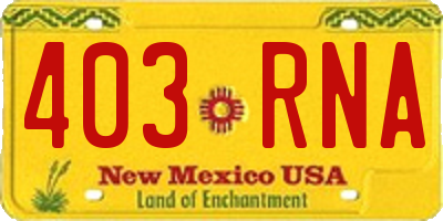 NM license plate 403RNA
