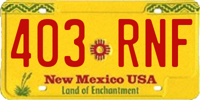 NM license plate 403RNF