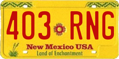 NM license plate 403RNG