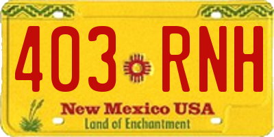 NM license plate 403RNH